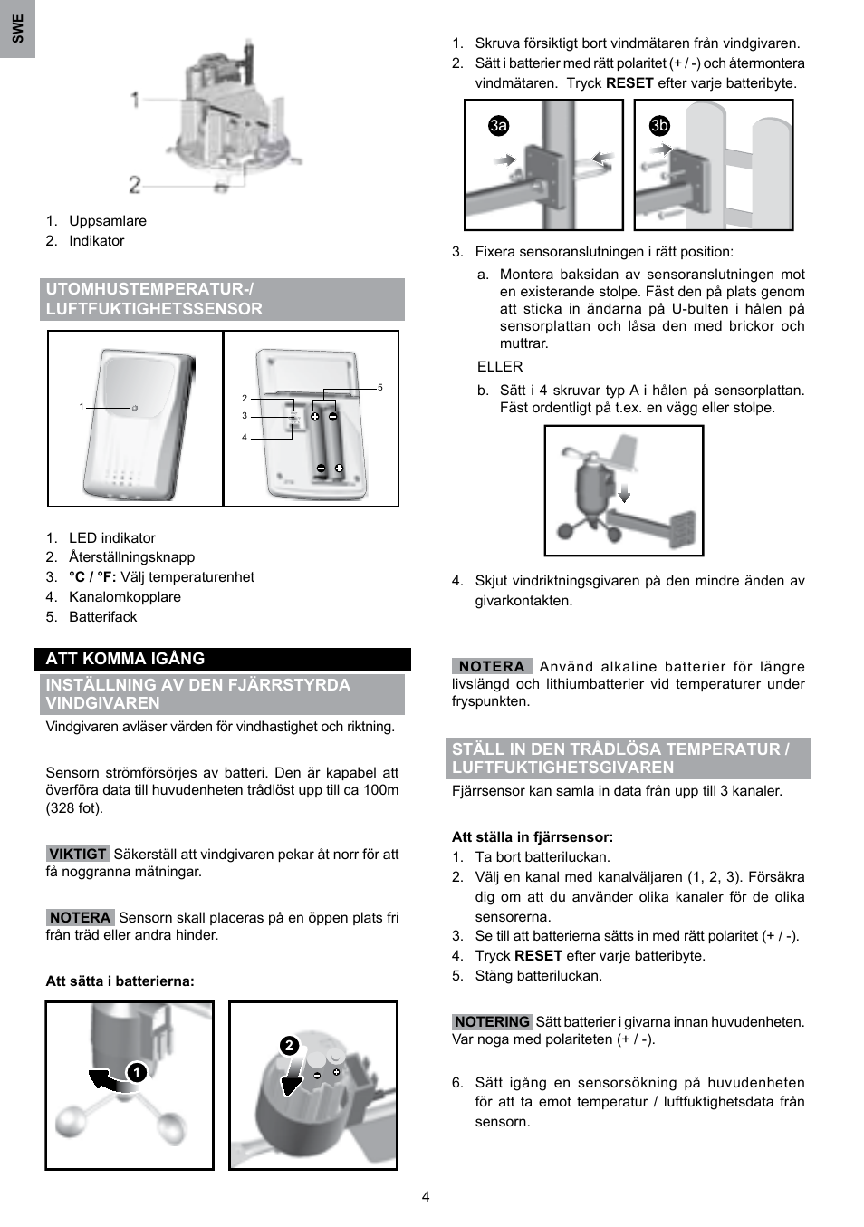 Utomhustemperatur-/ luftfuktighetssensor | Oregon Scientific WMR80 User Manual | Page 81 / 88