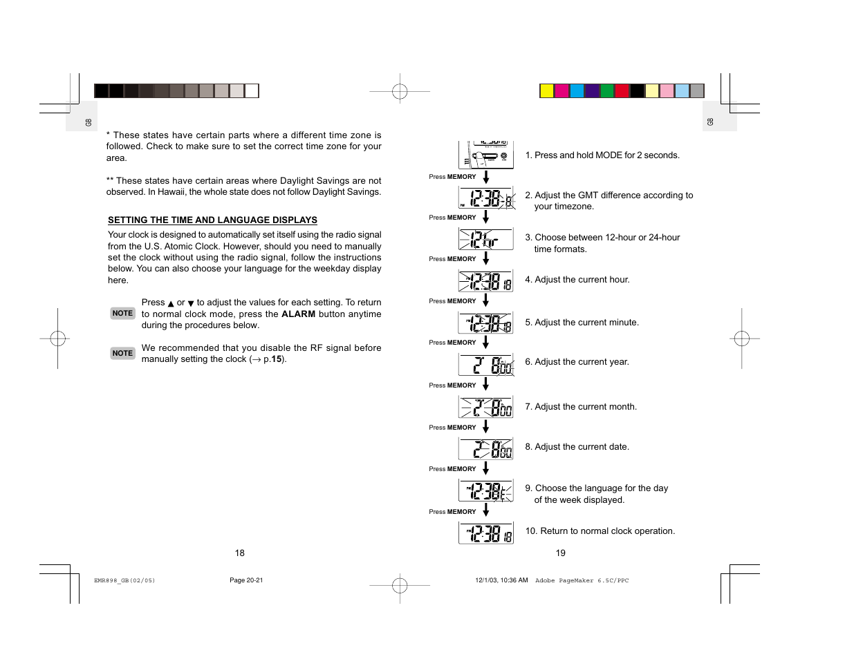 Oregon Scientific Orgin Scientific In-Out Thermometer EMR898A User Manual | Page 11 / 14