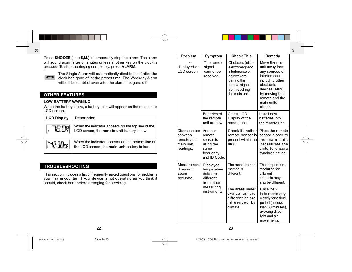 Oregon Scientific Orgin Scientific In-Out Thermometer EMR898A User Manual | Page 13 / 14