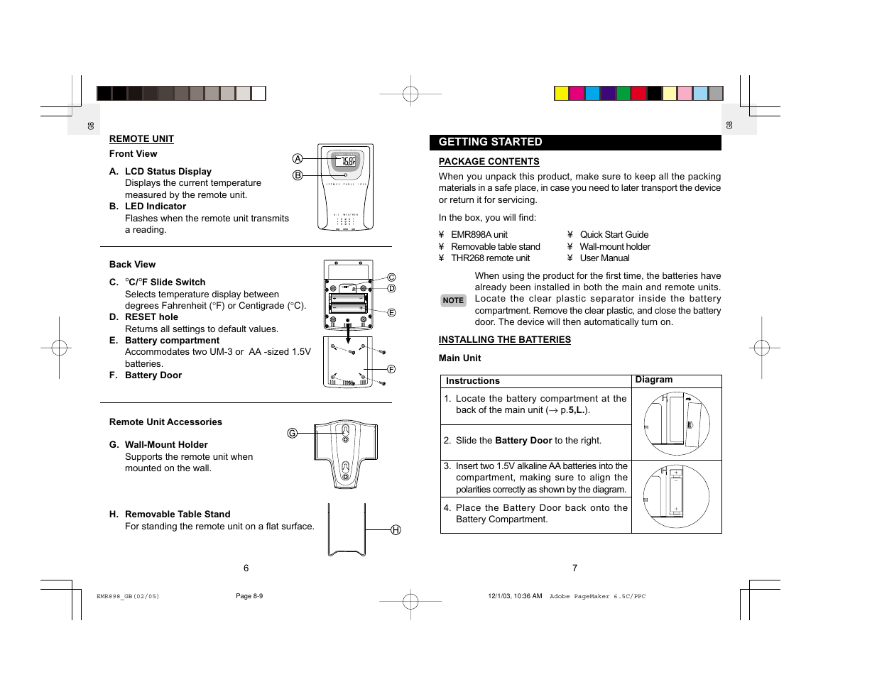 Oregon Scientific Orgin Scientific In-Out Thermometer EMR898A User Manual | Page 5 / 14