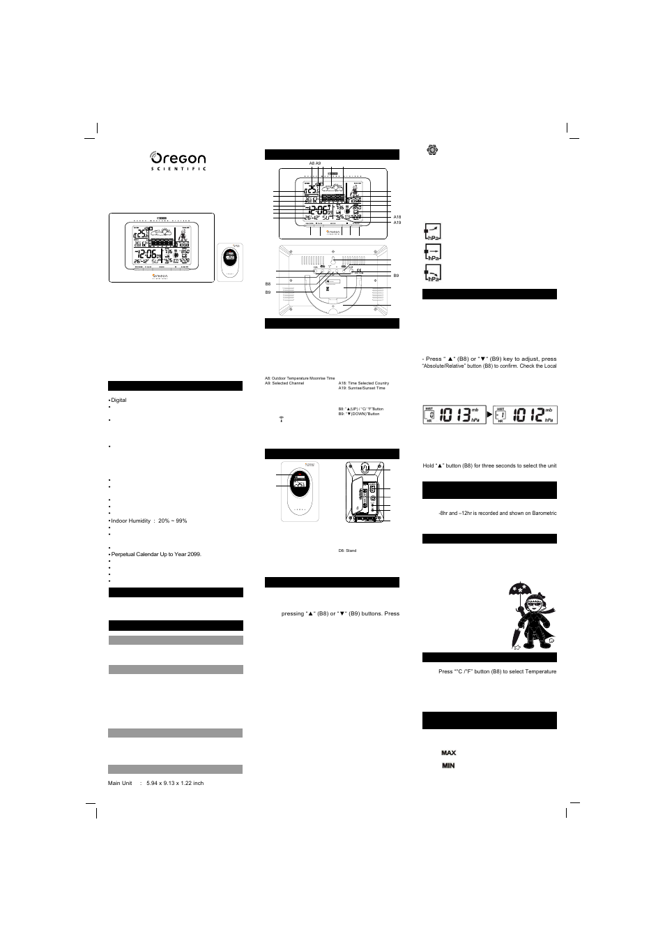 Oregon Scientific Advanced Wather Station IWA-80004 User Manual | 4 pages