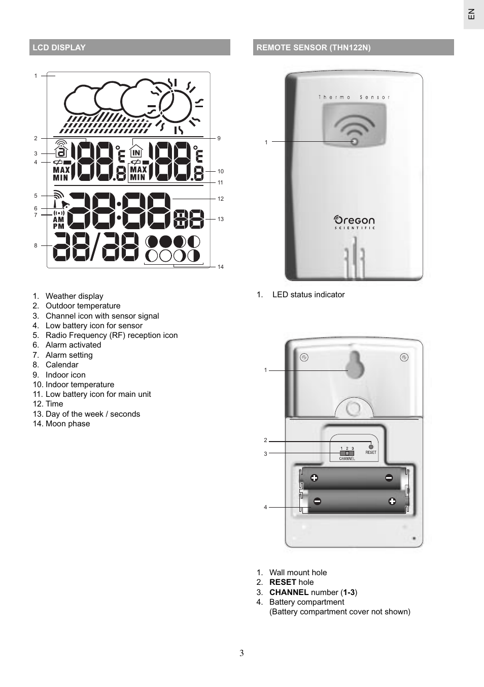 Oregon Scientific Weather Station BAR626 User Manual | Page 3 / 10