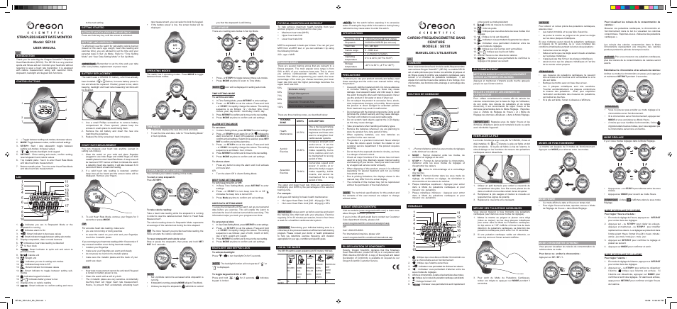 Oregon Scientific SE138 User Manual | 2 pages