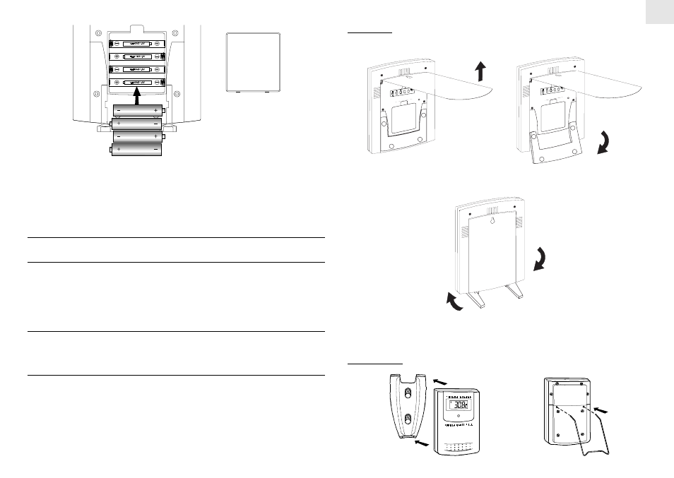 Low battery warning, How to use the table stand or wall mounting | Oregon Scientific BAR888 User Manual | Page 5 / 14