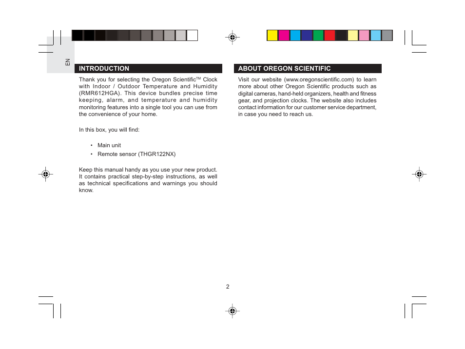 Oregon Scientific RMR612HGA User Manual | Page 3 / 16