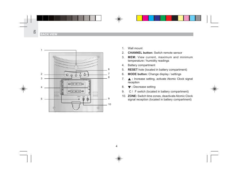 Oregon Scientific RMR612HGA User Manual | Page 5 / 16