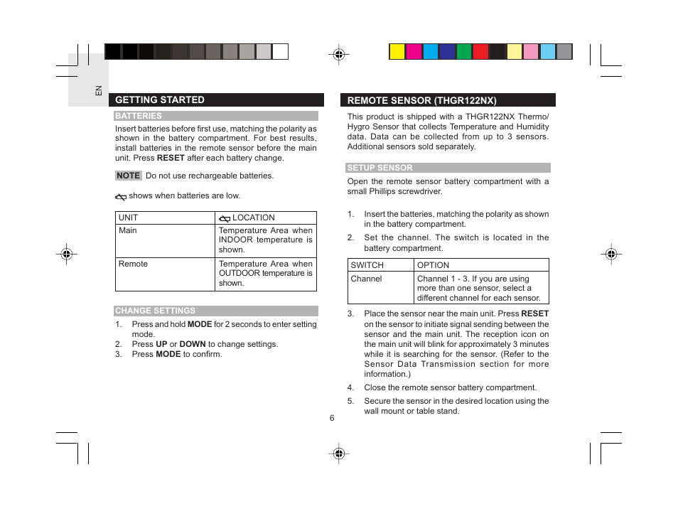 Oregon Scientific RMR612HGA User Manual | Page 7 / 16