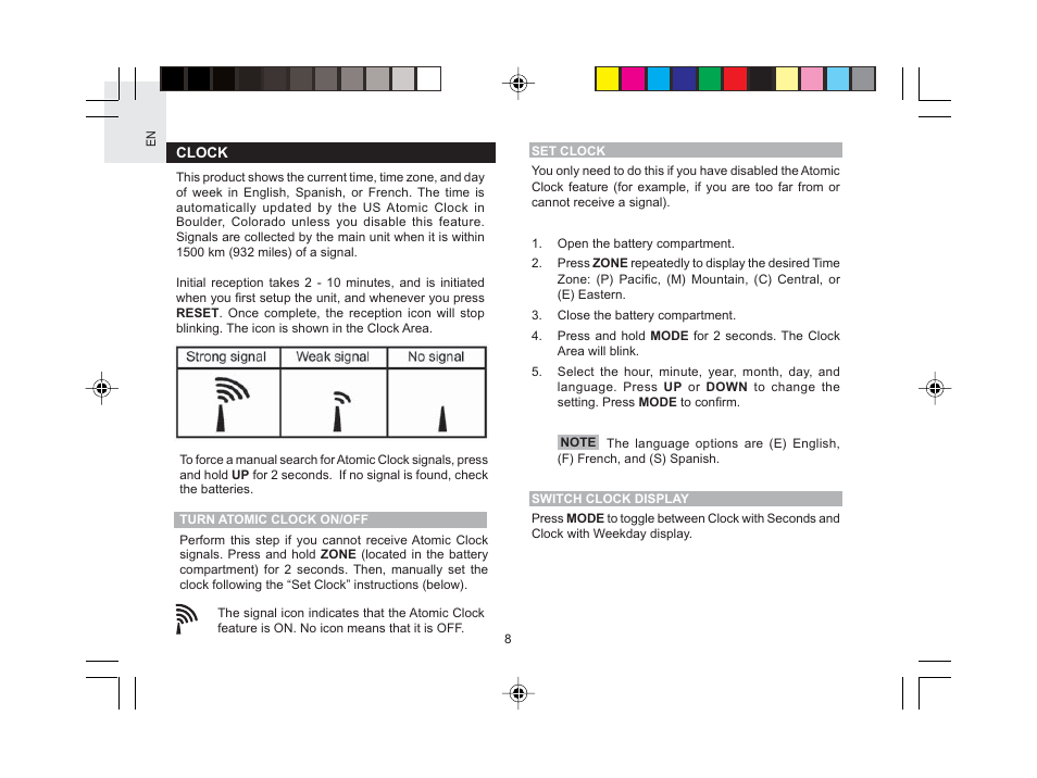 Oregon Scientific RMR612HGA User Manual | Page 9 / 16