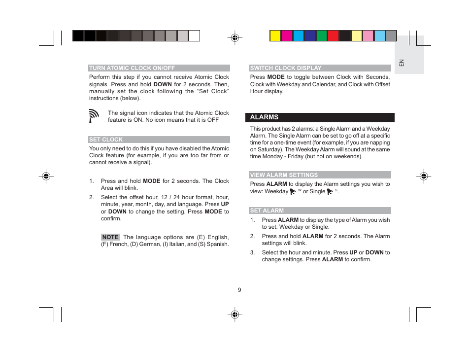 Oregon Scientific RMR613HGA User Manual | Page 10 / 17