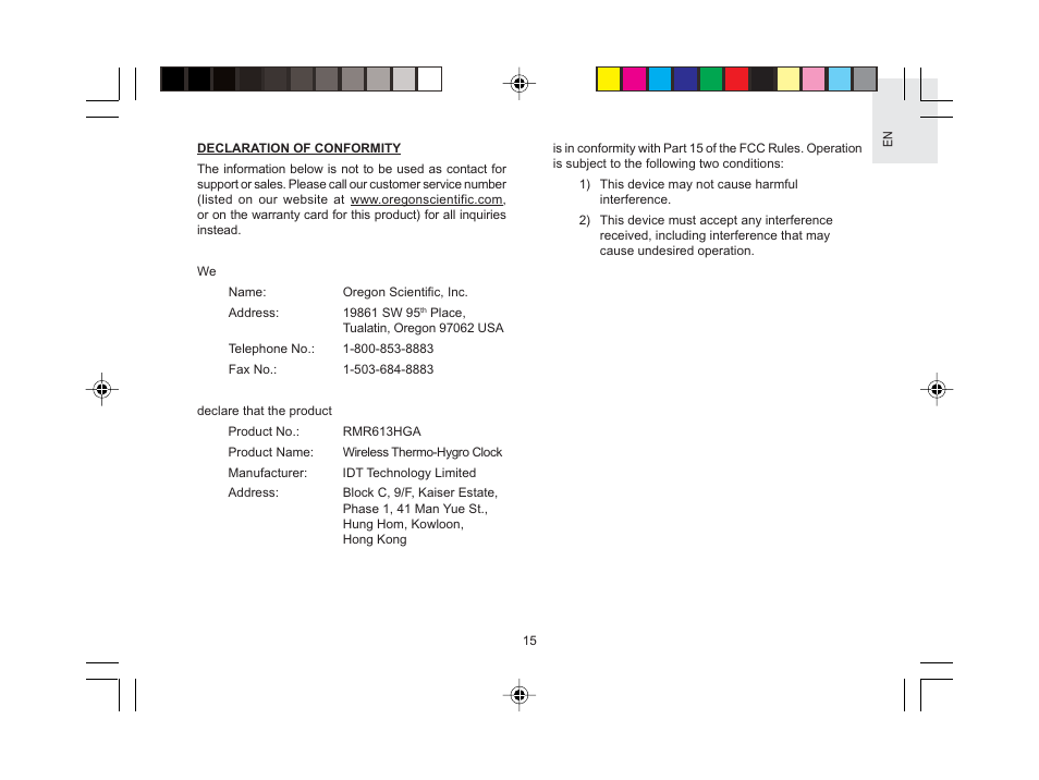 Oregon Scientific RMR613HGA User Manual | Page 16 / 17