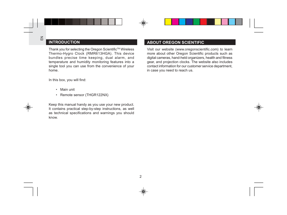 Oregon Scientific RMR613HGA User Manual | Page 3 / 17