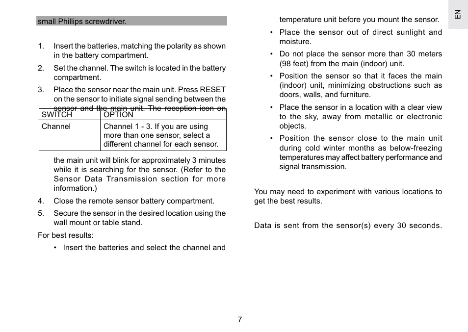 Oregon Scientific RAR186 User Manual | Page 7 / 15