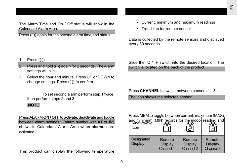 Oregon Scientific RAR186 User Manual | Page 9 / 15