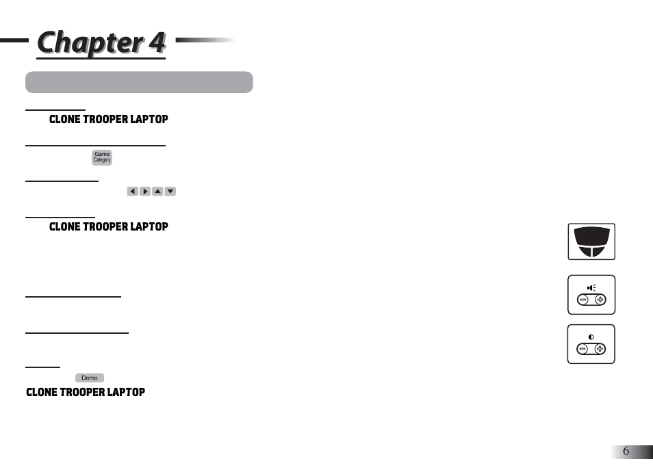 Chapter 4, Useful features and controls | Oregon Scientific Clone Trooper Laptop User Manual | Page 10 / 20
