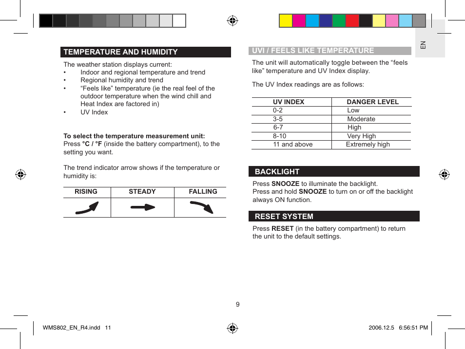 Oregon Scientific WeatherNow Dynamic 4-Day Forecaster WMS802 User Manual | Page 11 / 18