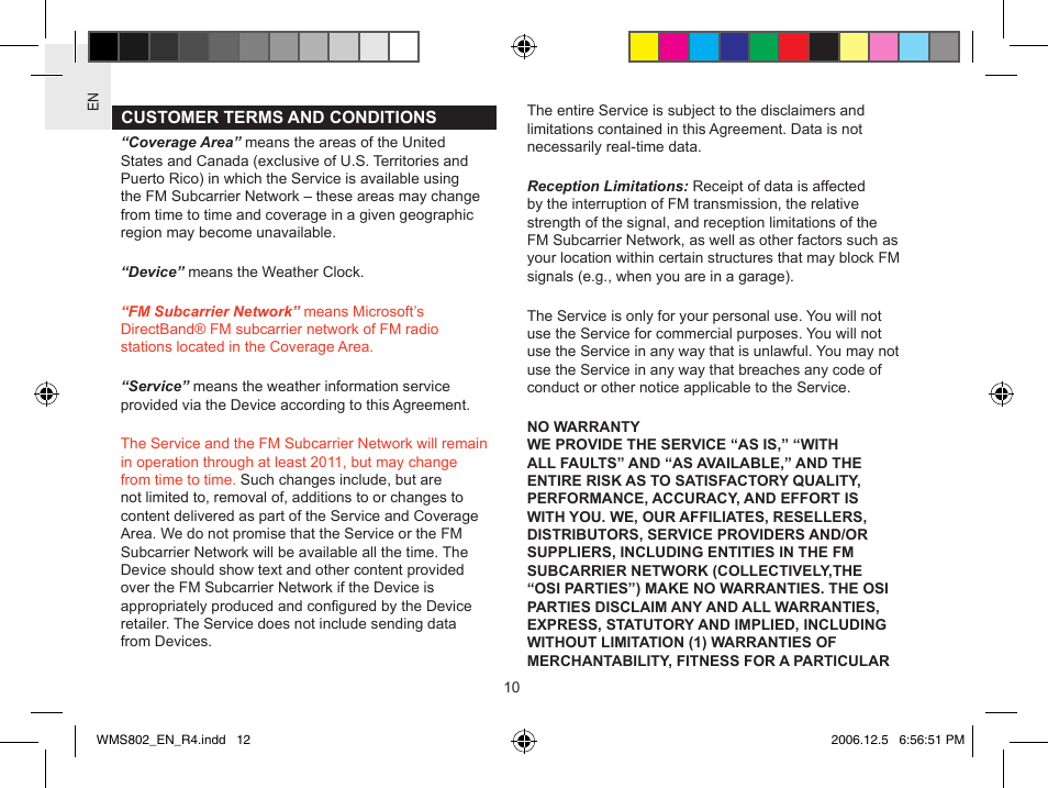 Oregon Scientific WeatherNow Dynamic 4-Day Forecaster WMS802 User Manual | Page 12 / 18