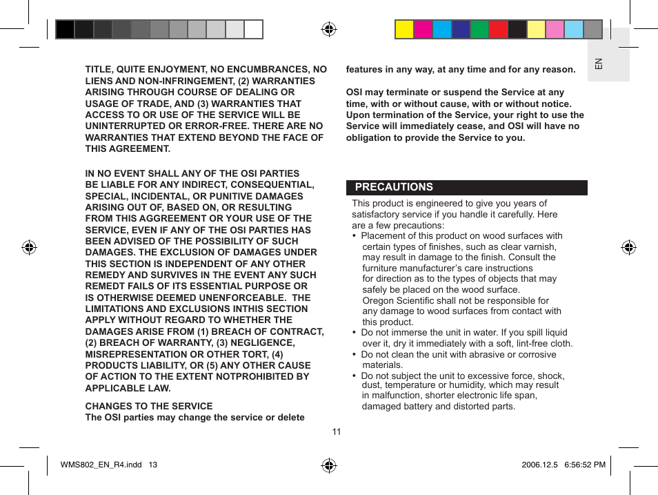 Oregon Scientific WeatherNow Dynamic 4-Day Forecaster WMS802 User Manual | Page 13 / 18