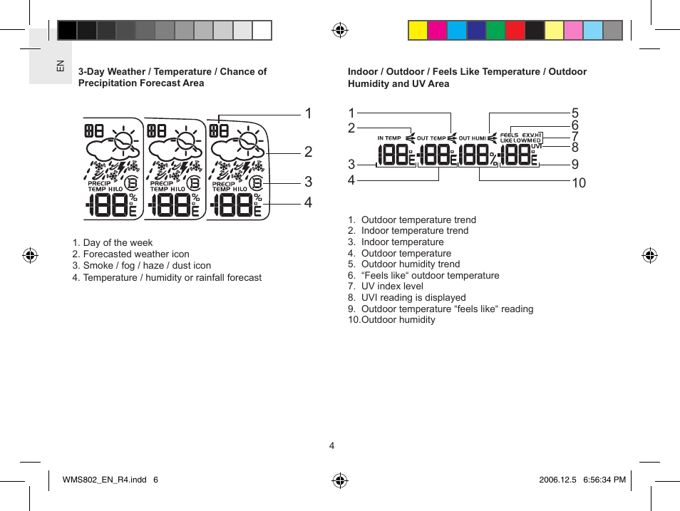 Oregon Scientific WeatherNow Dynamic 4-Day Forecaster WMS802 User Manual | Page 6 / 18