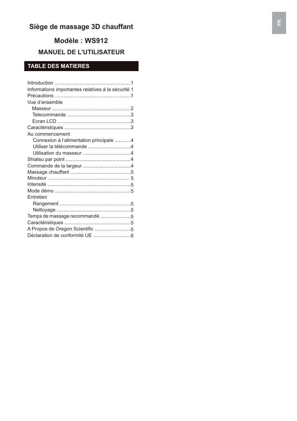 Siège de massage 3d chauffant modèle : ws912 | Oregon Scientific 3D WS912 User Manual | Page 18 / 76