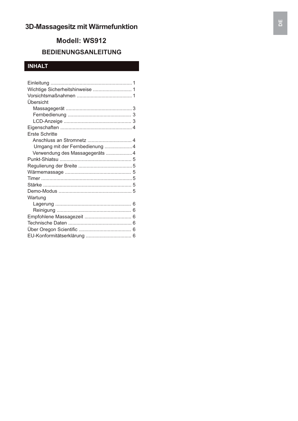 3d-massagesitz mit wärmefunktion modell: ws912 | Oregon Scientific 3D WS912 User Manual | Page 26 / 76