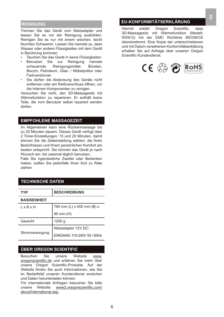 Oregon Scientific 3D WS912 User Manual | Page 32 / 76