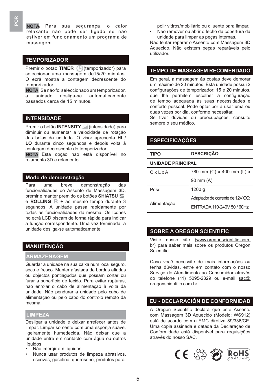 Oregon Scientific 3D WS912 User Manual | Page 47 / 76