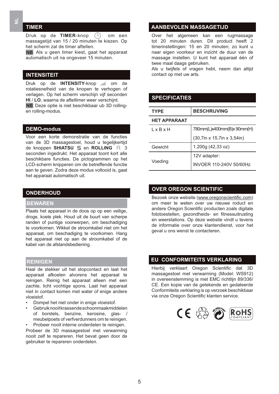 Oregon Scientific 3D WS912 User Manual | Page 55 / 76