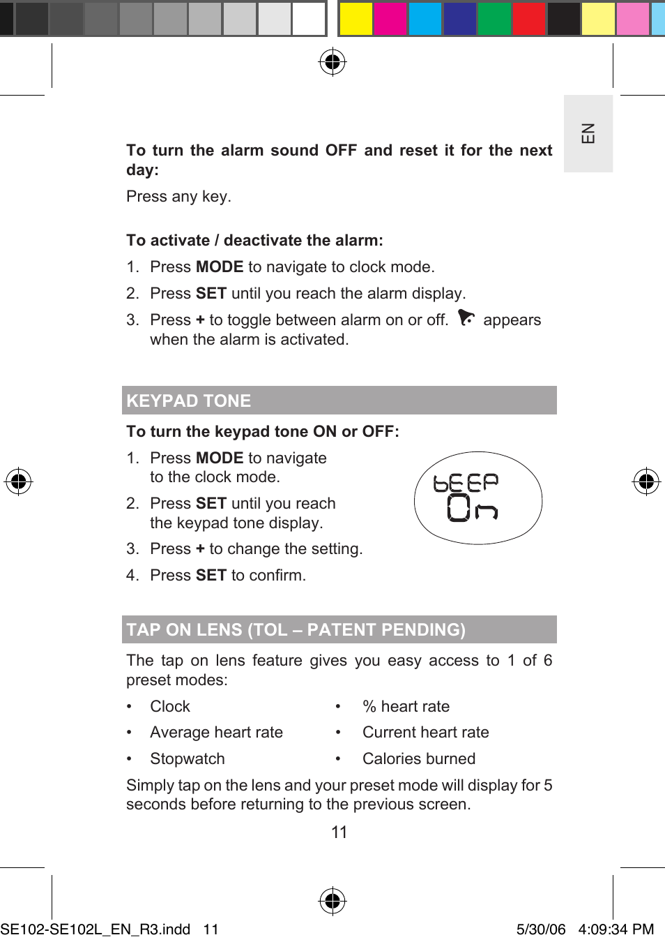 Oregon Scientific SMARTHEART SE102L User Manual | Page 11 / 28