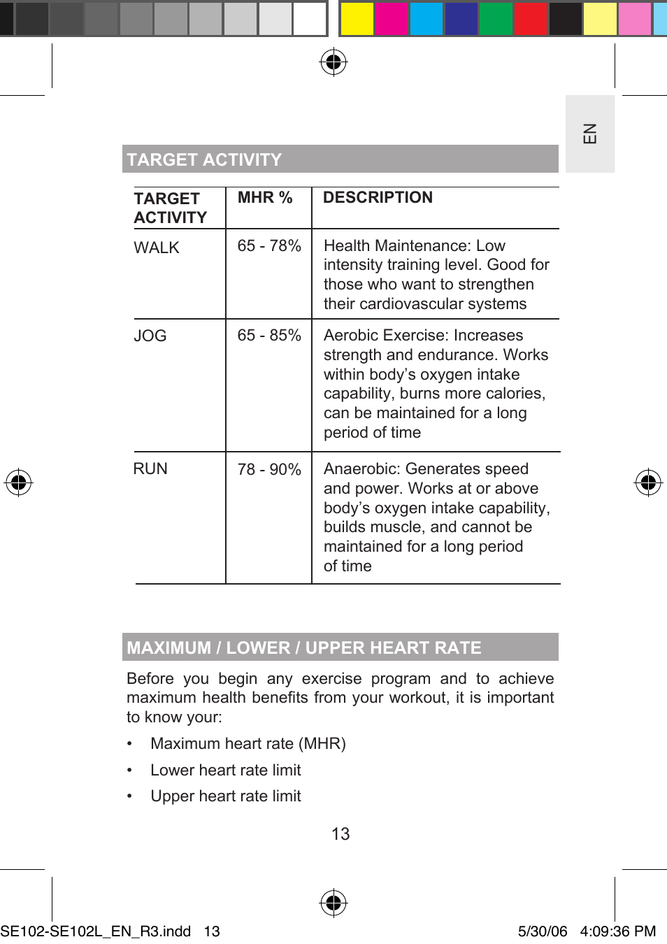 Oregon Scientific SMARTHEART SE102L User Manual | Page 13 / 28