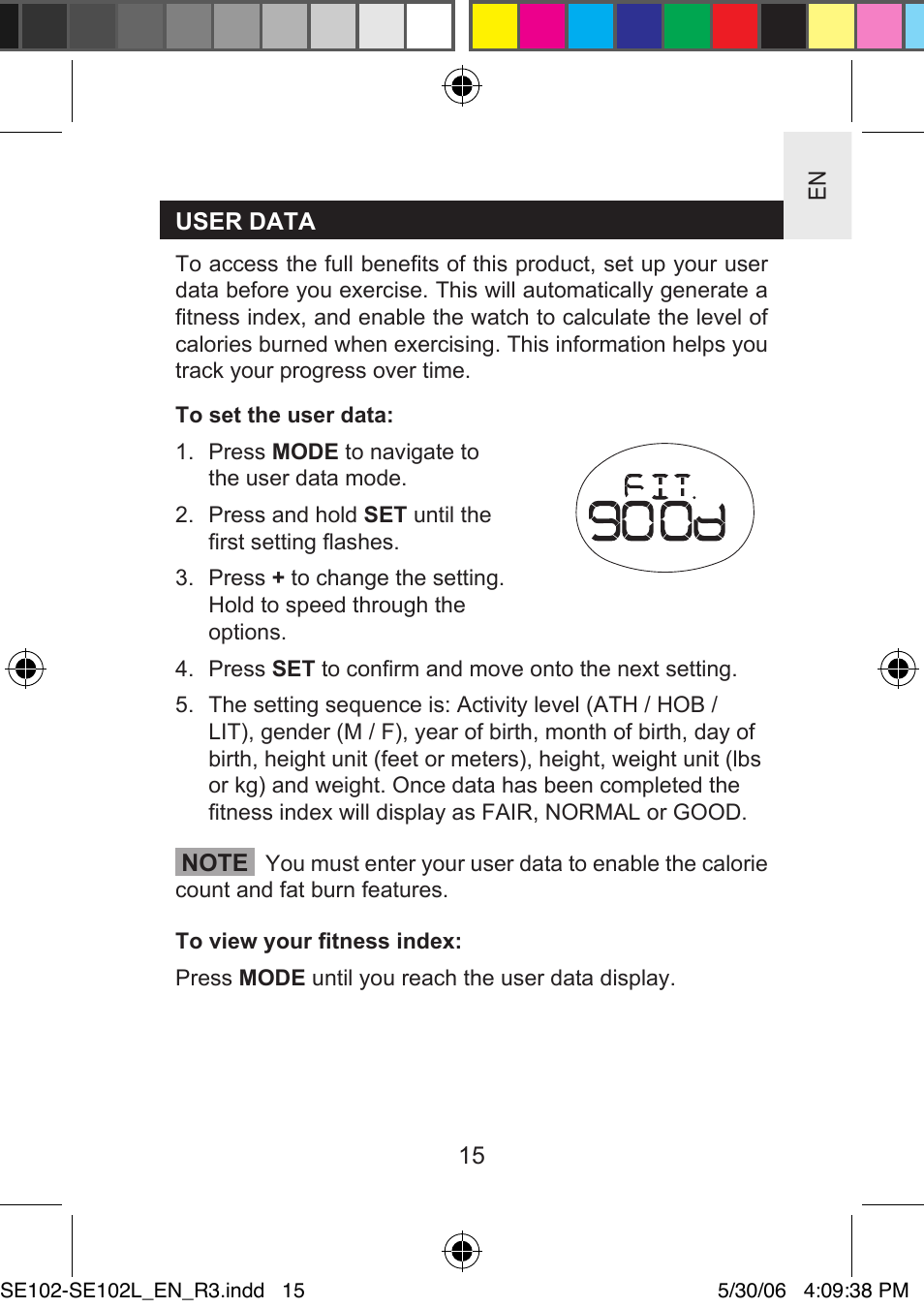 Oregon Scientific SMARTHEART SE102L User Manual | Page 15 / 28