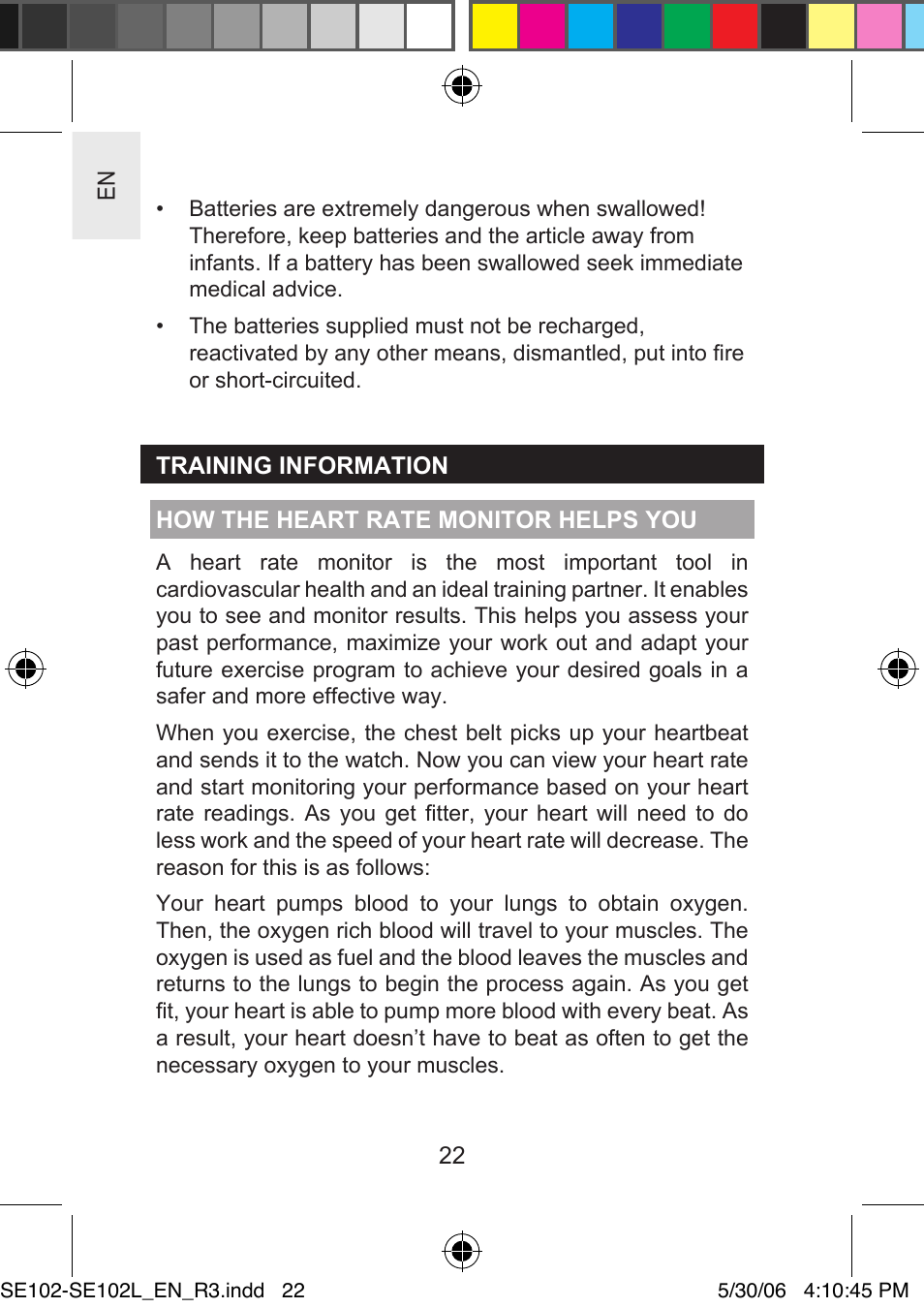 Oregon Scientific SMARTHEART SE102L User Manual | Page 22 / 28