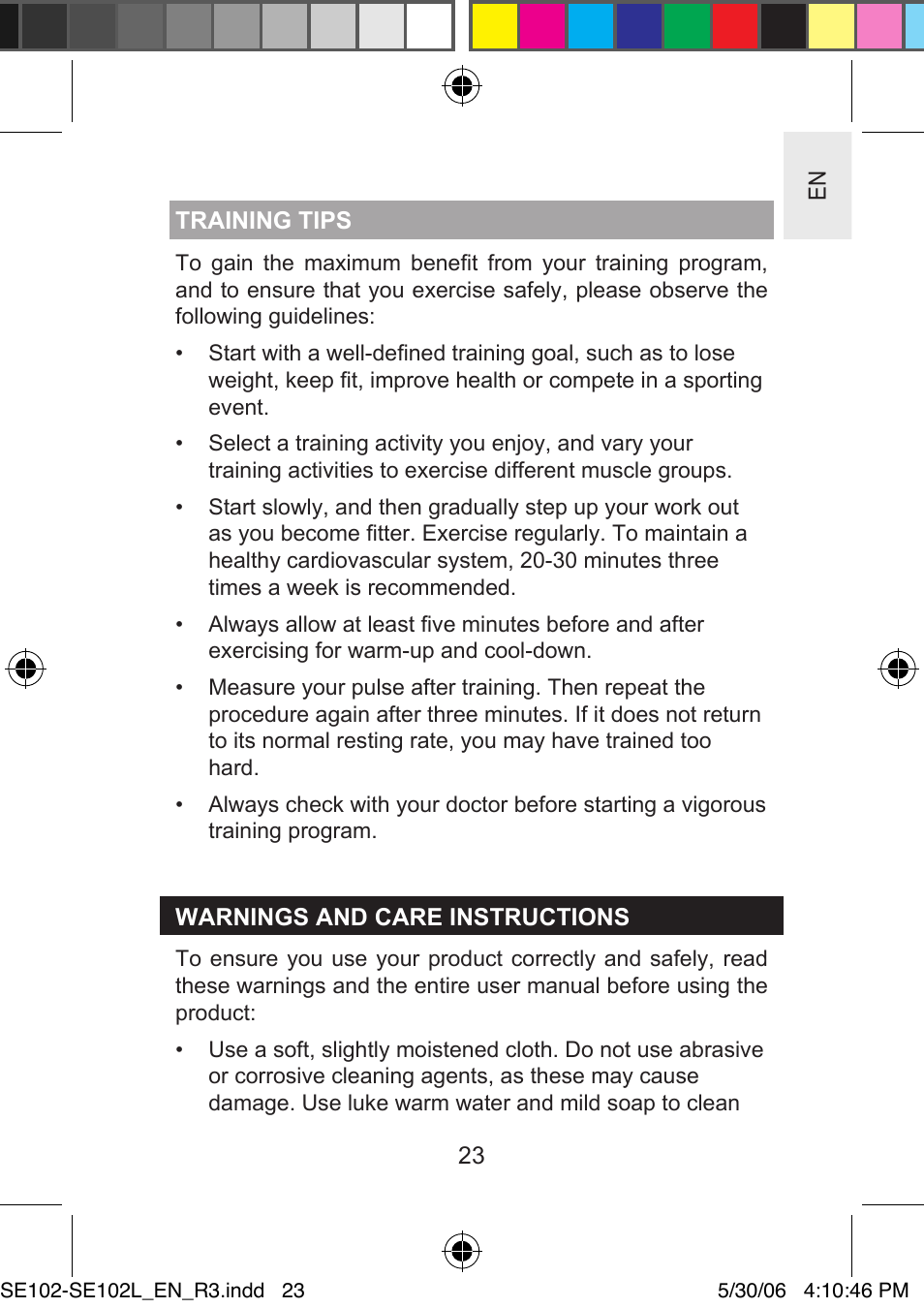 Oregon Scientific SMARTHEART SE102L User Manual | Page 23 / 28