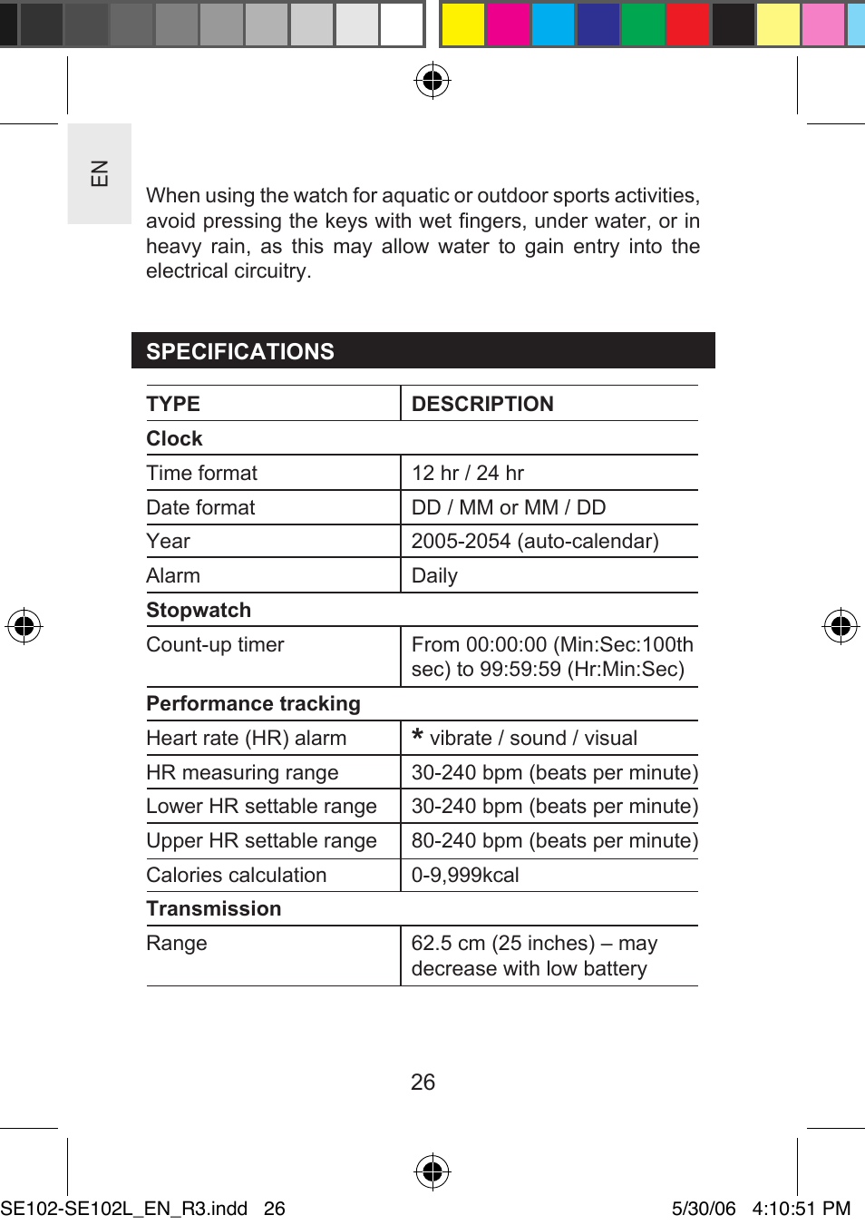 Oregon Scientific SMARTHEART SE102L User Manual | Page 26 / 28