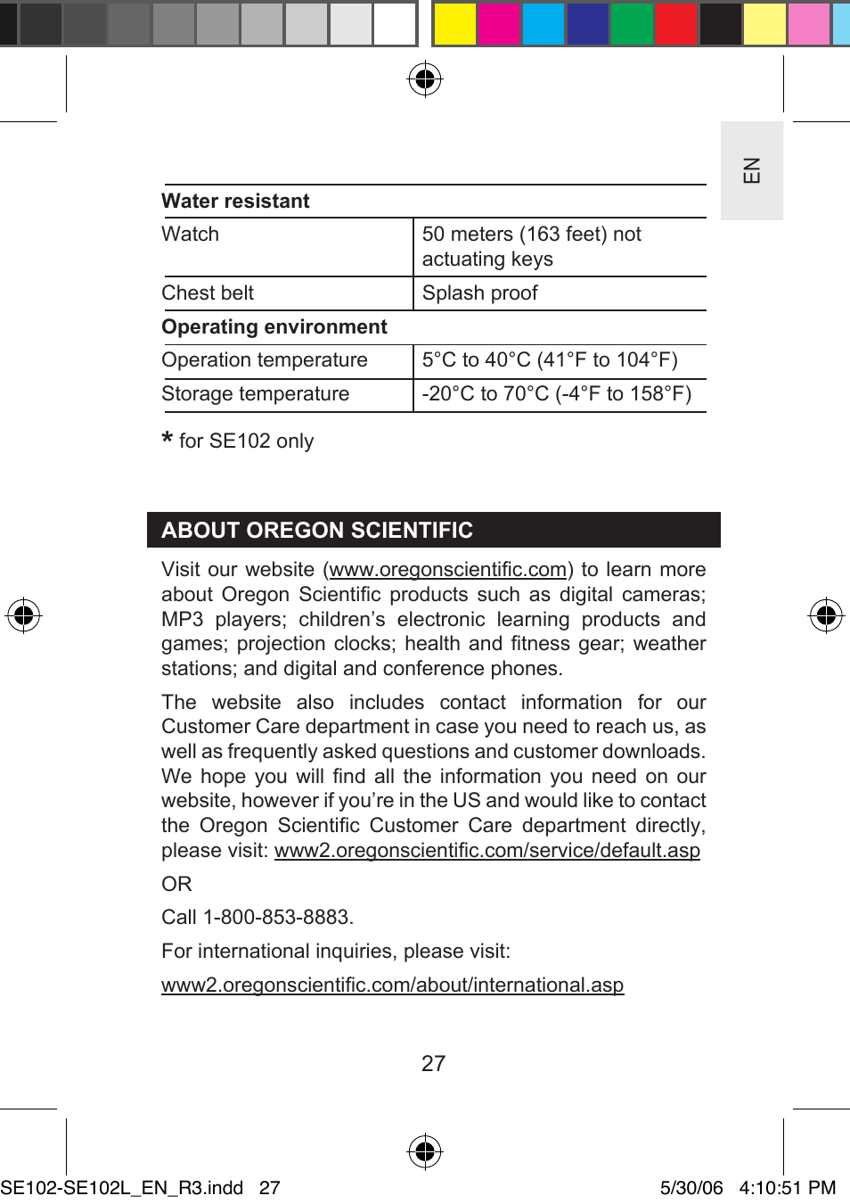 Oregon Scientific SMARTHEART SE102L User Manual | Page 27 / 28