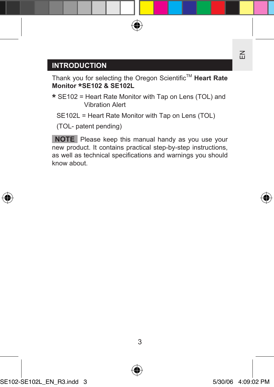 Oregon Scientific SMARTHEART SE102L User Manual | Page 3 / 28