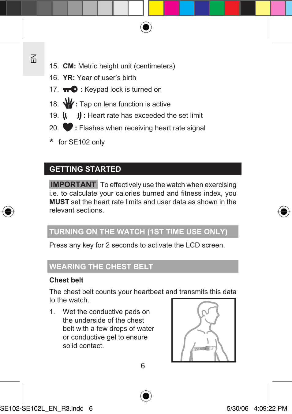 Oregon Scientific SMARTHEART SE102L User Manual | Page 6 / 28