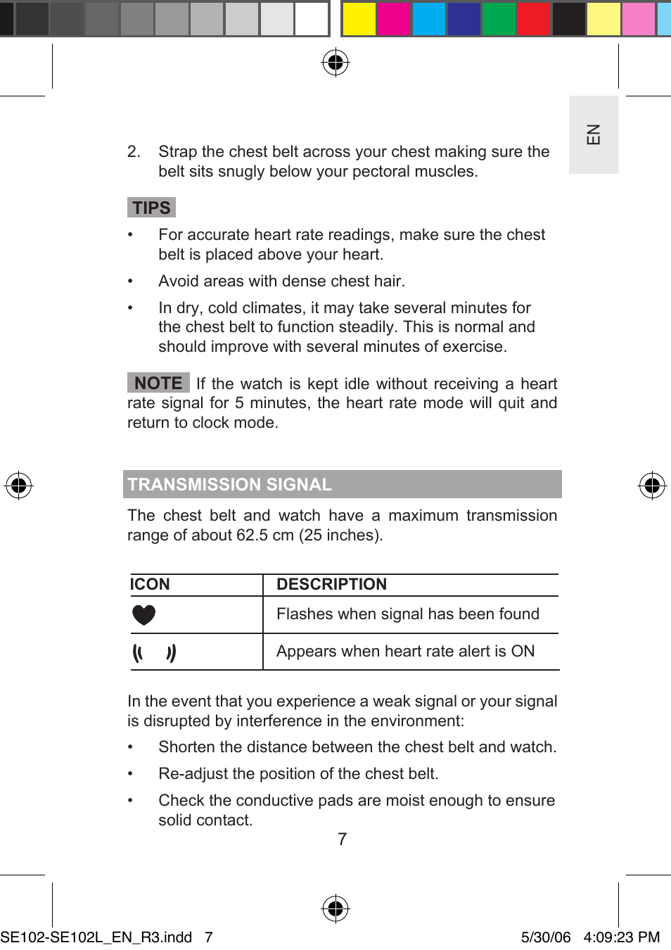 Oregon Scientific SMARTHEART SE102L User Manual | Page 7 / 28