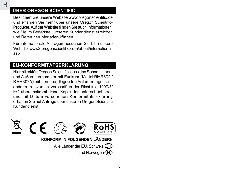 Oregon Scientific RMR802 User Manual | Page 25 / 62