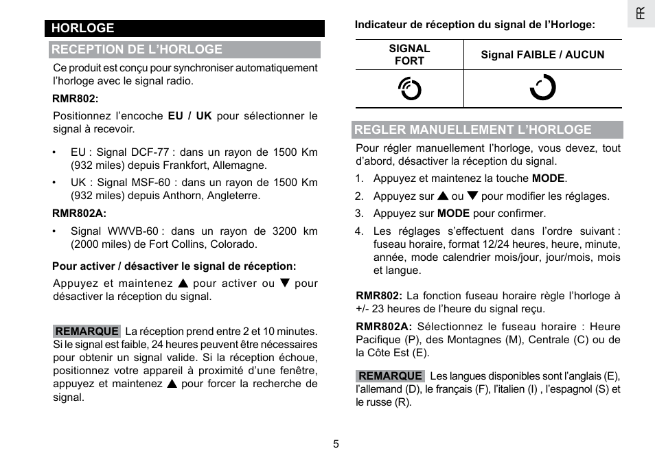 Oregon Scientific RMR802 User Manual | Page 30 / 62