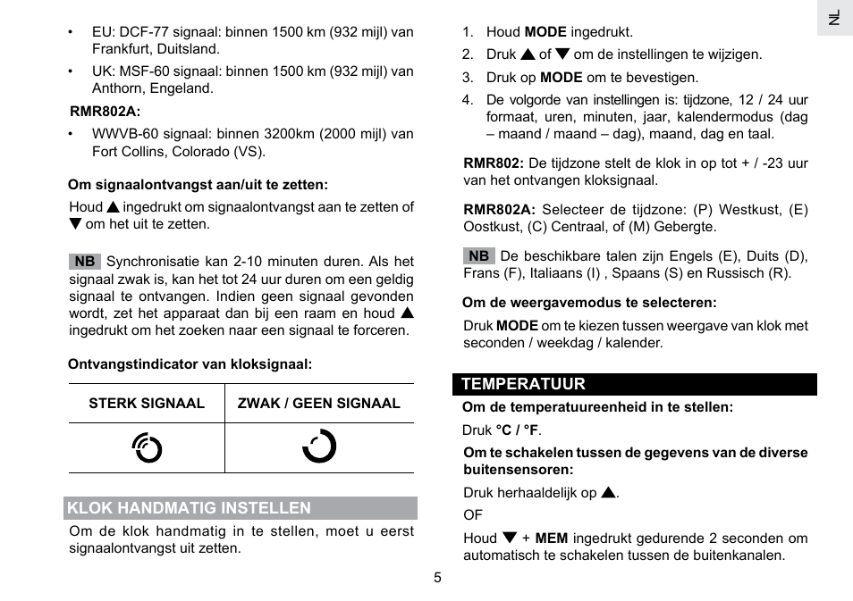 Oregon Scientific RMR802 User Manual | Page 45 / 62