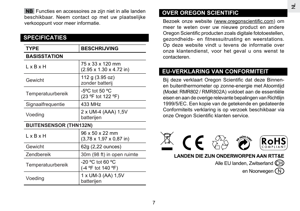 Oregon Scientific RMR802 User Manual | Page 47 / 62