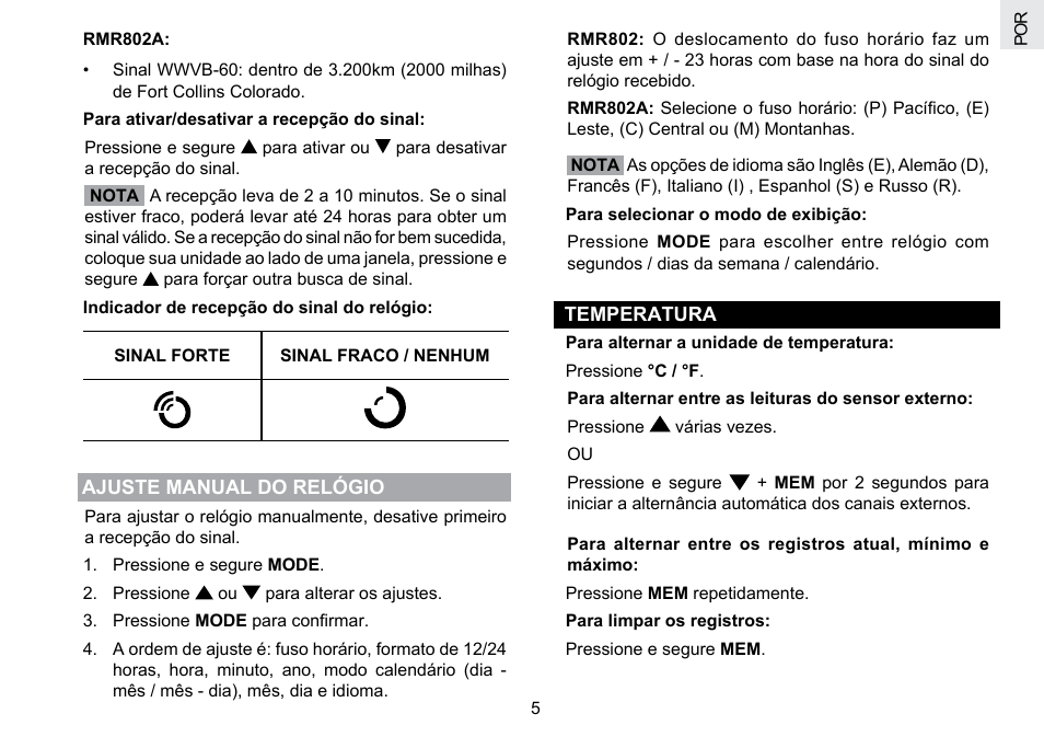 Oregon Scientific RMR802 User Manual | Page 52 / 62