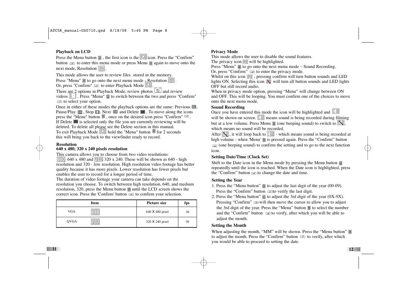 Oregon Scientific Action Cam ATC5K User Manual | Page 8 / 16