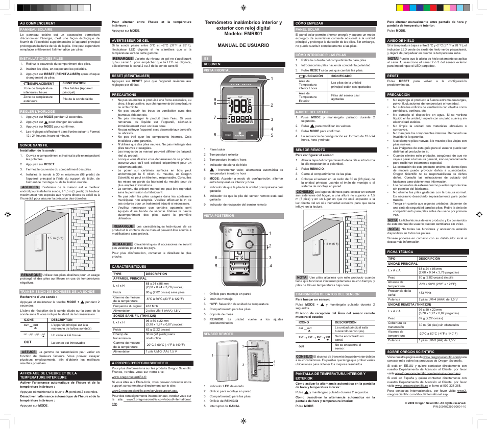 Oregon Scientific EMR801 User Manual | Page 2 / 2