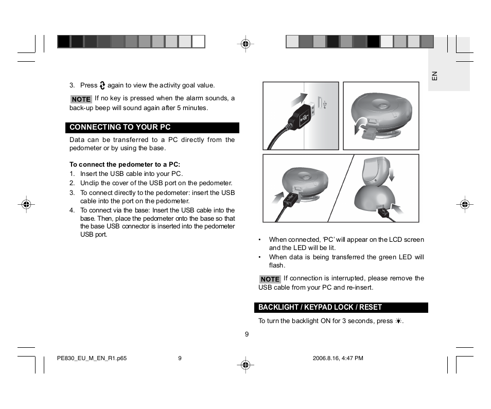 Oregon Scientific PE830 User Manual | Page 10 / 13