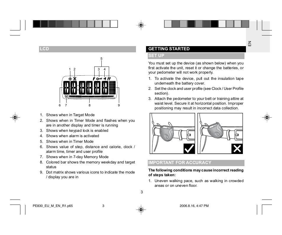 Oregon Scientific PE830 User Manual | Page 4 / 13