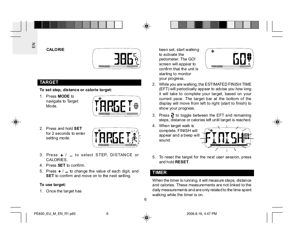 Oregon Scientific PE830 User Manual | Page 7 / 13