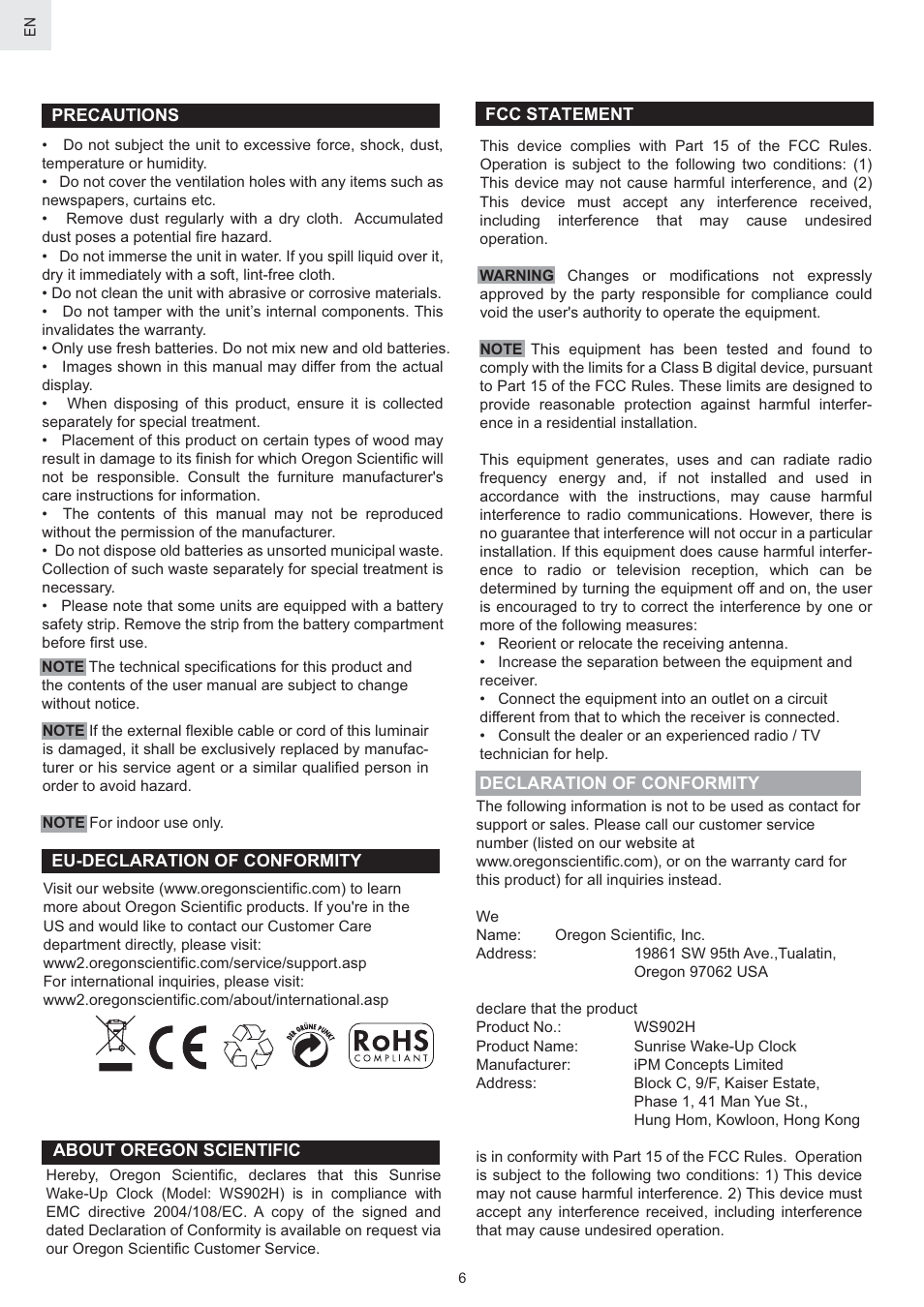 Oregon Scientific WS902H User Manual | Page 10 / 52