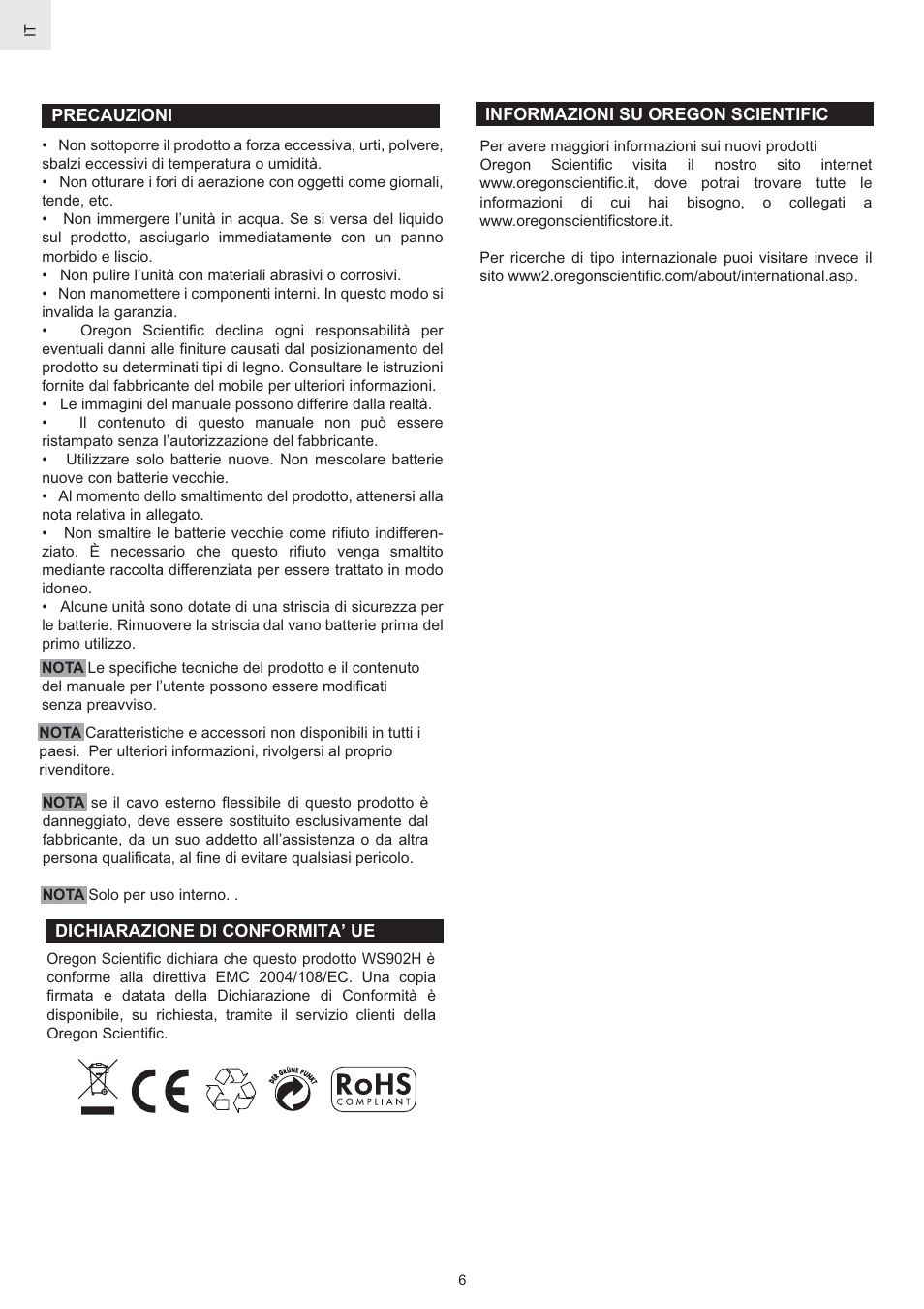 Oregon Scientific WS902H User Manual | Page 16 / 52