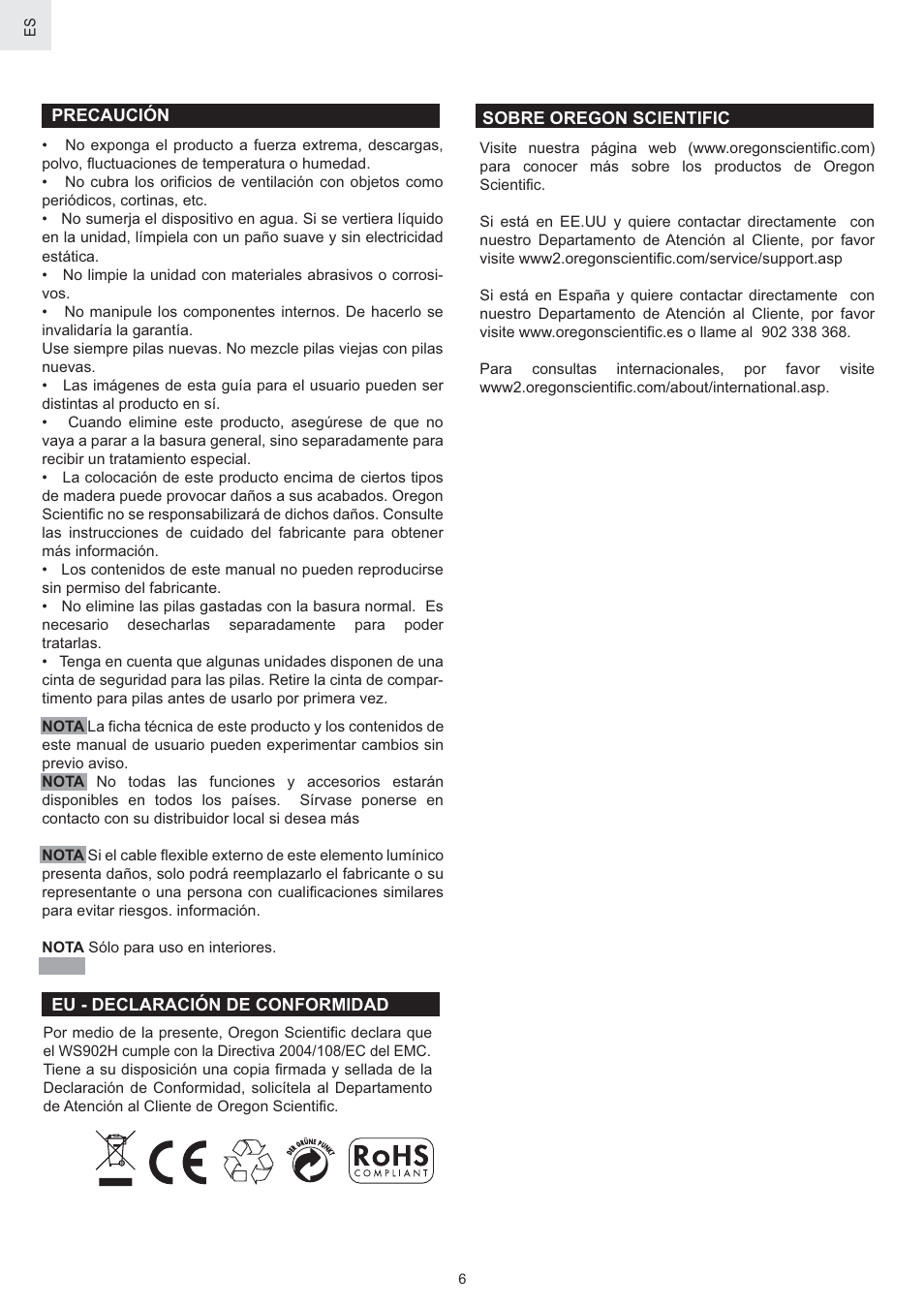 Oregon Scientific WS902H User Manual | Page 34 / 52